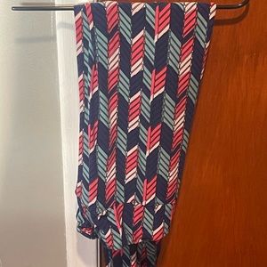 TC Lularoe leggings pink, teal, blue and white